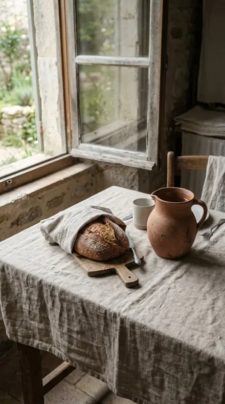 Before: The table, warmed and settled